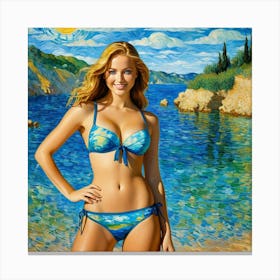 Sexy Woman On The Beach dy Canvas Print