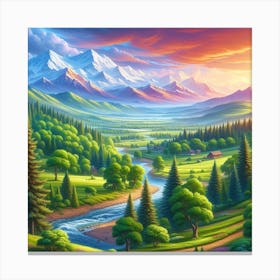 Landscape Painting 1 Canvas Print