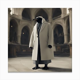 Penguin In Church Canvas Print