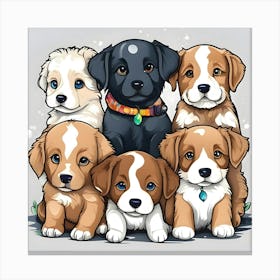 Dogs Animal Family Canvas Print