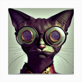 Cat With Glasses Canvas Print