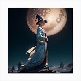 Witch In The Moonlight 2 Canvas Print