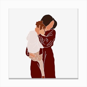 Mother Hugging Her Child Canvas Print