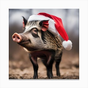 RAZORBACK CHRISTMAS HOG Canvas Print