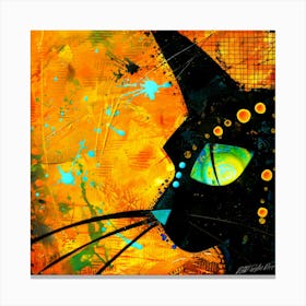 Meow - Meow- Black Cat Purr Canvas Print