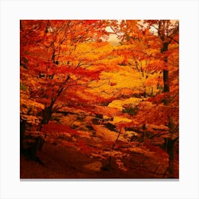 Firefly Autumn Leaves In Blaze Fiery Reds, Oranges, And Yellows Of Fall Foliage 1 Canvas Print