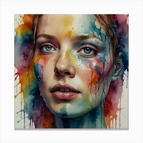 Watercolor Of A Woman 17 Canvas Print