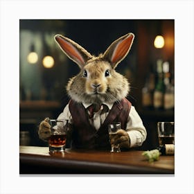 Rabbit At Bar Canvas Print