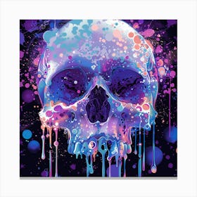 Skull With Dripping Paint Canvas Print