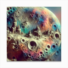 Colored Moon Canvas Print