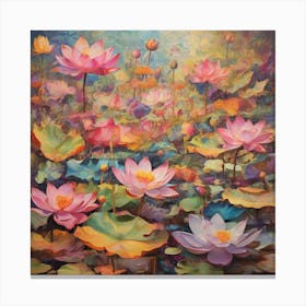 Lotuses meadow 1 Canvas Print