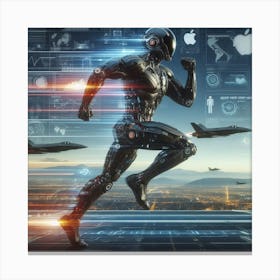 Futuristic Man Running 23 Canvas Print