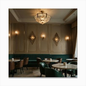 Dining Room In A Hotel Canvas Print