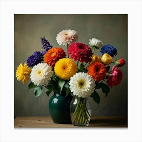 Dahlias Canvas Print