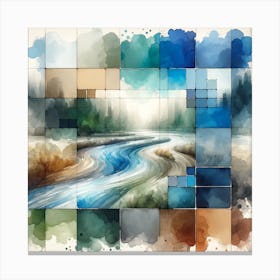 Abstract Watercolor Painting Canvas Print