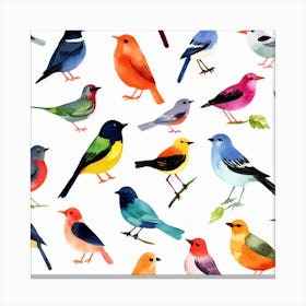 Watercolor Birds 1 Canvas Print