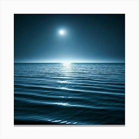 Moon Over The Ocean Canvas Print