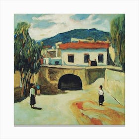 House In The Village Canvas Print