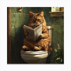 Reading Cat Canvas Print