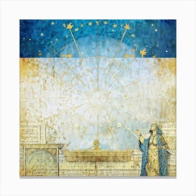 Faithful To The Golden Ratio Illustration Reminiscent Of Vintage Grunge Art Heaven Depicted With A Canvas Print