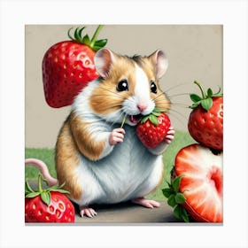 Strawberry Hamster Canvas Print