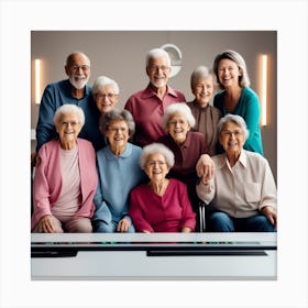 Portrait Of A Group Of Elderly People Canvas Print