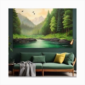 River In The Mountains Canvas Print