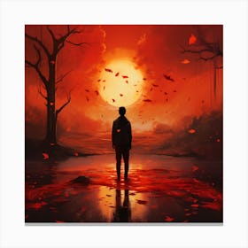 Sunset In The Forest Canvas Print