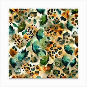 Abstract Watercolor Leopard Print Canvas Print