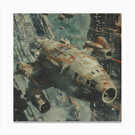 Classic Retro Spacecraft Scene 1 Canvas Print