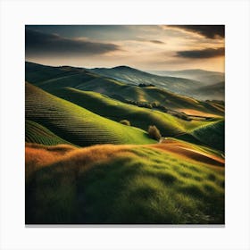 Sunset In Tuscany Canvas Print