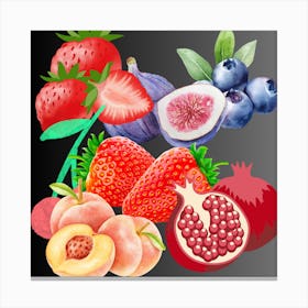 Watercolor Fruits Canvas Print