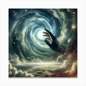 Hand Reaching Into Space Canvas Print