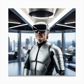 Futurist In Futuristic Suit Canvas Print