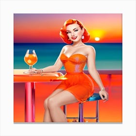 Pin Up Girl Aperol spritz Canvas Print