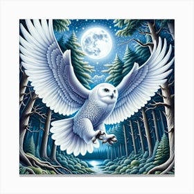 Owl In The Woods Canvas Print