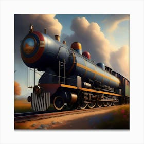 Train On The Tracks 3 Canvas Print