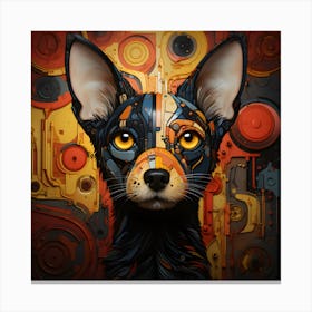 Abstract Dark Art Dog Dreams Canvas Print