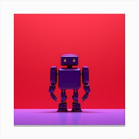 Robot On A Red Background Canvas Print