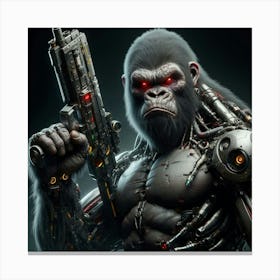 Ape With A Gun 1 Canvas Print