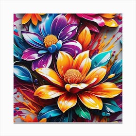 Colorful Flowers 14 Canvas Print