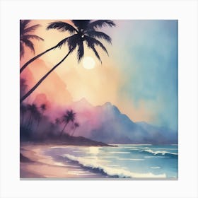 Sunset At The Beach Canvas Print