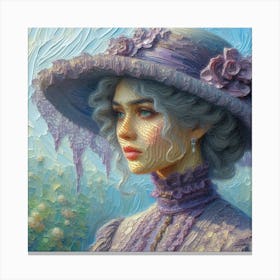 Lady In A Purple Hat Canvas Print
