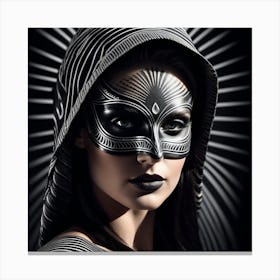 Black And White Mask Canvas Print
