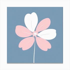 A White And Pink Flower In Minimalist Style Square Composition 570 Canvas Print