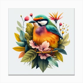 Colorful Bird Painting Canvas Print