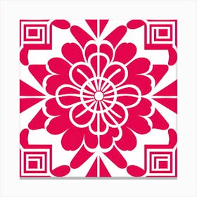 Chinese Flower pattern art, tile Canvas Print