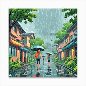 Rainy Day In The City Canvas Print