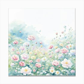 Watercolor Flowers Background 4 Canvas Print