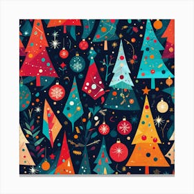 Christmas Tree Seamless Pattern 3 Canvas Print